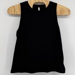 Fabletics Black Open Tulip Back Sleeveless Activewear Tank Top XXL TK2251298